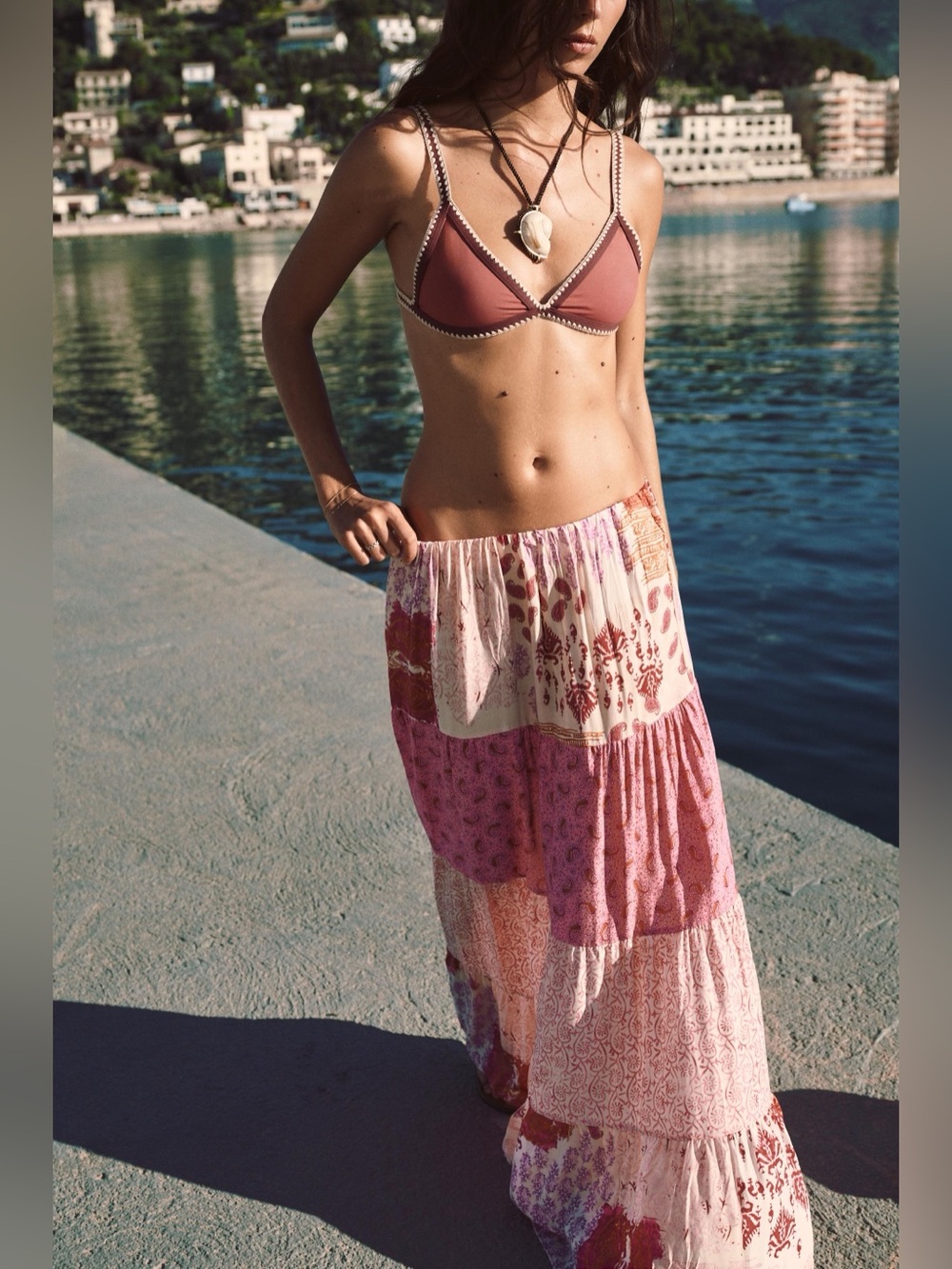 Zara patchwork long skirt - Picture 2 of 4